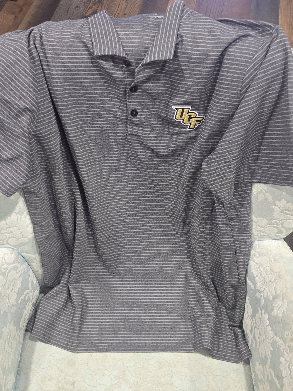 Antigua Gray Striped UCF Polo 2XL NWOT